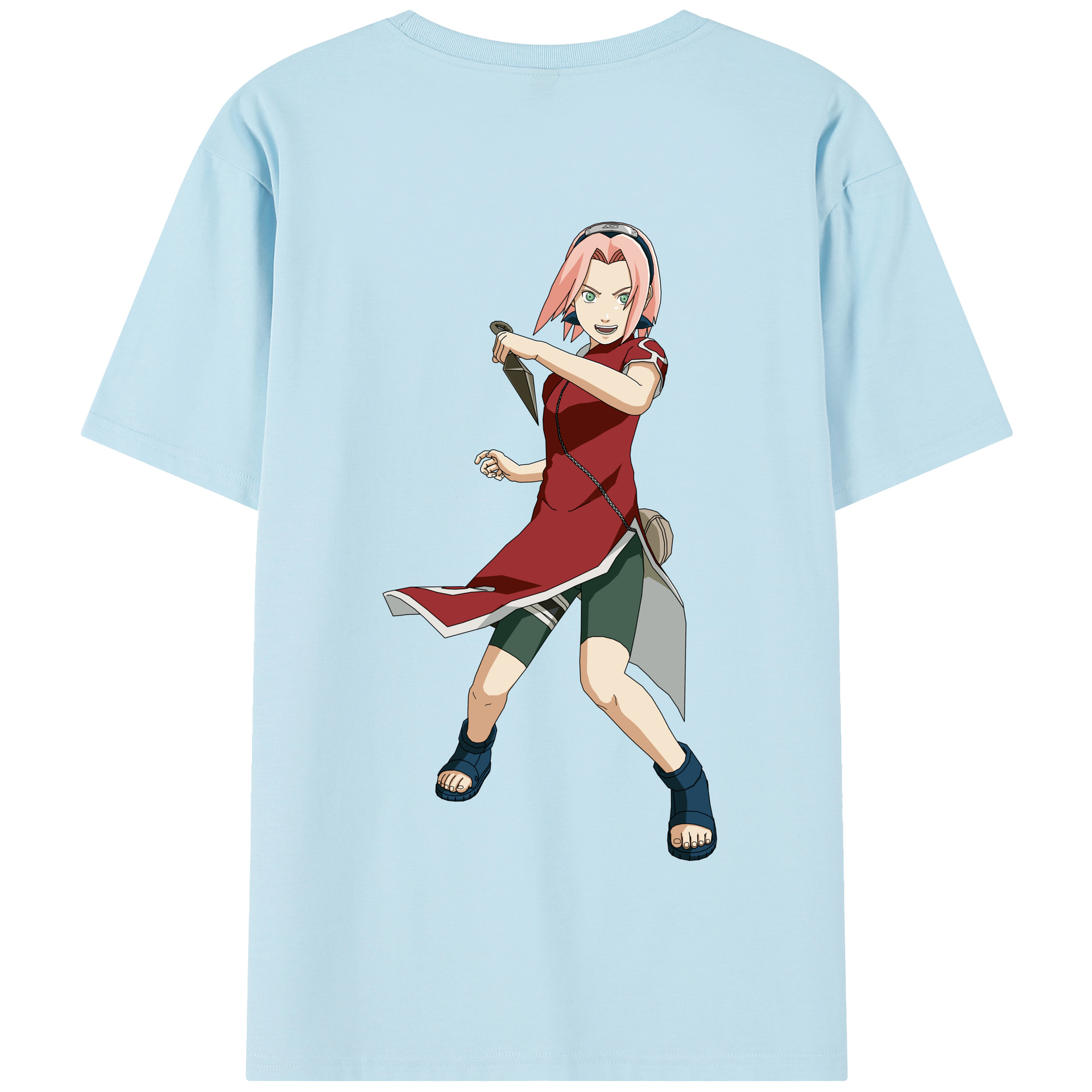 （画像用） NARUTO -ナルト- 春野サクラ Haruno Sakura 綿100％半袖Tシャツ（背面プリント）